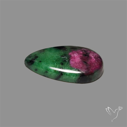 Ruby In Zoisite Large Cabochon with Rare Flashy Ruby