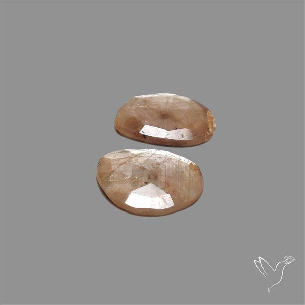 Rose Cut Yellow Sapphire Pair