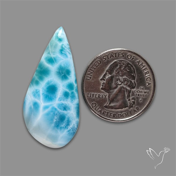 Larimar Top Grade Deep Blue Cabochon