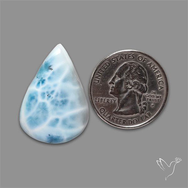 Larimar Top Grade Deep Blue Cabochon