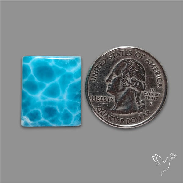 Larimar Top Grade Deep Blue Cabochon