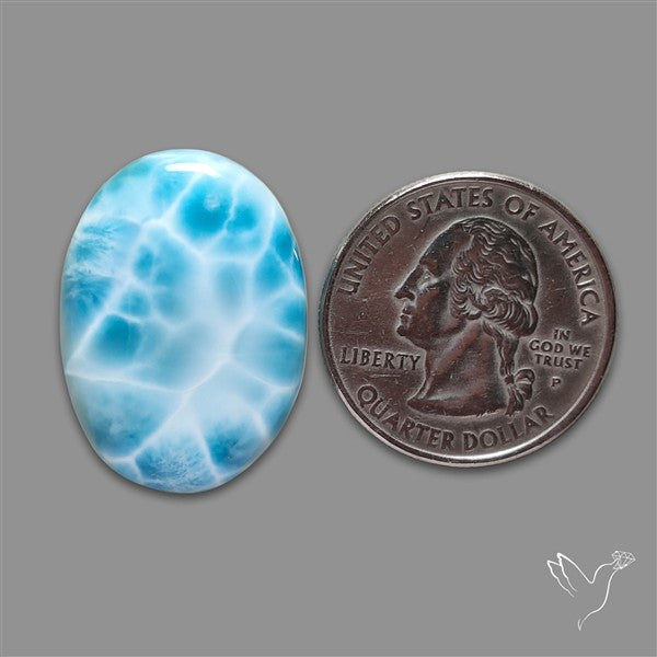 Larimar Top Grade Deep Blue Cabochon