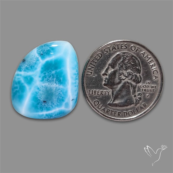 Larimar Top Grade Deep Blue Cabochon