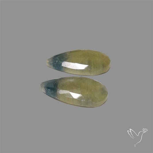 Rose Cut Bi-color Sapphire Pair