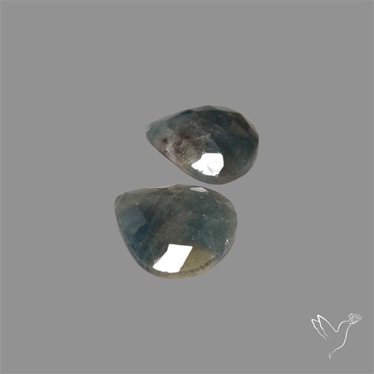 Rose Cut Sapphire Pair