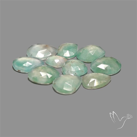 Rose Cut Aqua Chrysoprase Lot