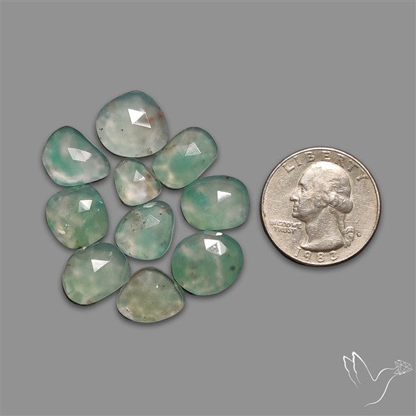 Rose Cut Aqua Chrysoprase Lot