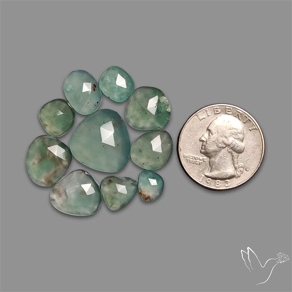 Rose Cut Aqua Chrysoprase Lot