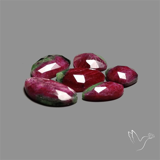 Rose Cut Ruby In Zoisite Lot