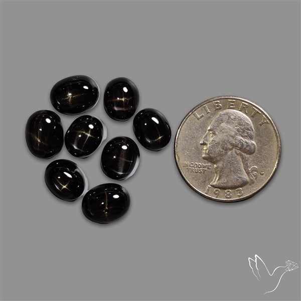 Black Star Diopside Cabochons Lot