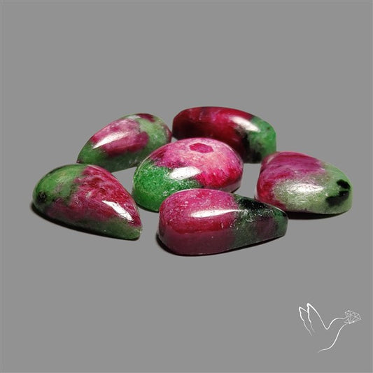 Ruby In Zoisite Cabochons Lot