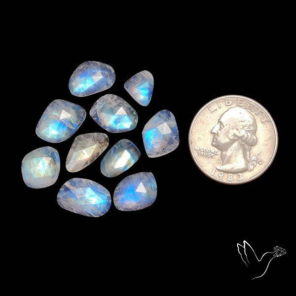 Rose Cut African Blue Moonstone Lot