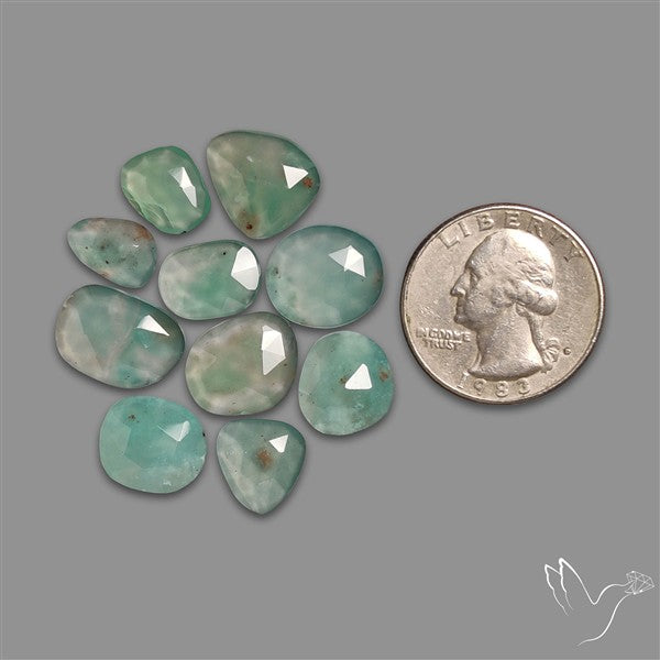 Rose Cut Aqua Chrysoprase Lot