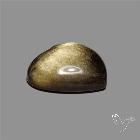 Goldsheen Obsidian Heart Cabochon