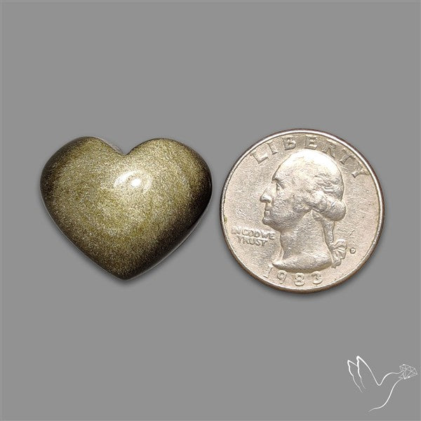 Goldsheen Obsidian Heart Cabochon