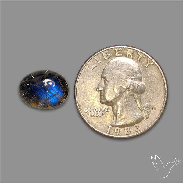Golden Rutilated Quartz With Blue Labradorite Doublet