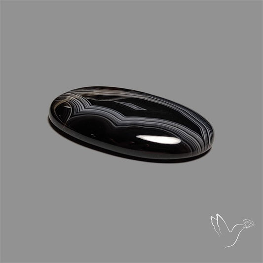 Tuxedo Black Banded Agate Cabochon