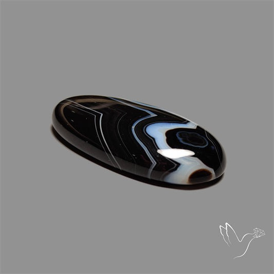 Tuxedo Black Banded Agate Cabochon
