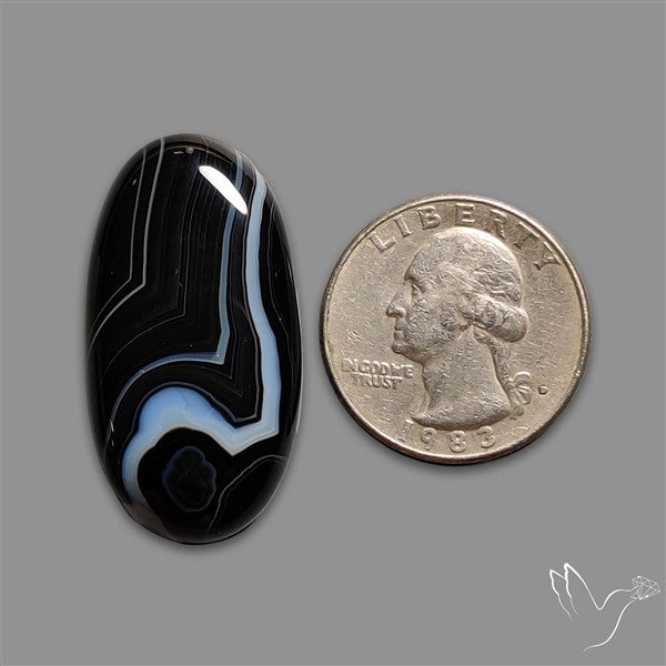 Tuxedo Black Banded Agate Cabochon
