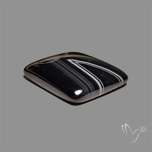 Tuxedo Black Banded Agate Cabochon