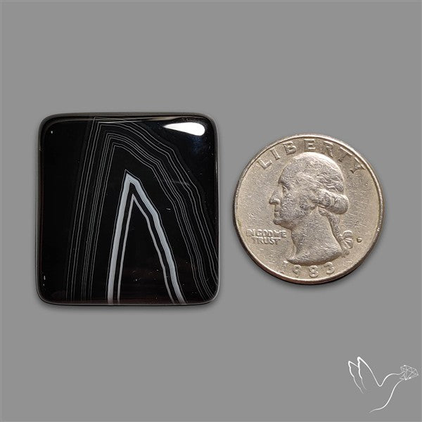 Tuxedo Black Banded Agate Cabochon