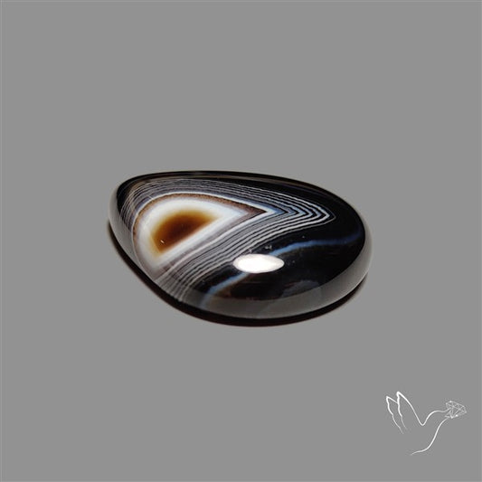 Tuxedo Black Banded Agate Cabochon