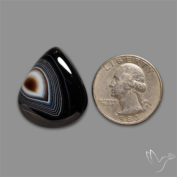 Tuxedo Black Banded Agate Cabochon
