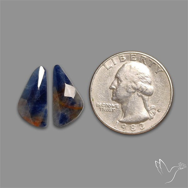 Rose Cut Blue Sapphire Pair