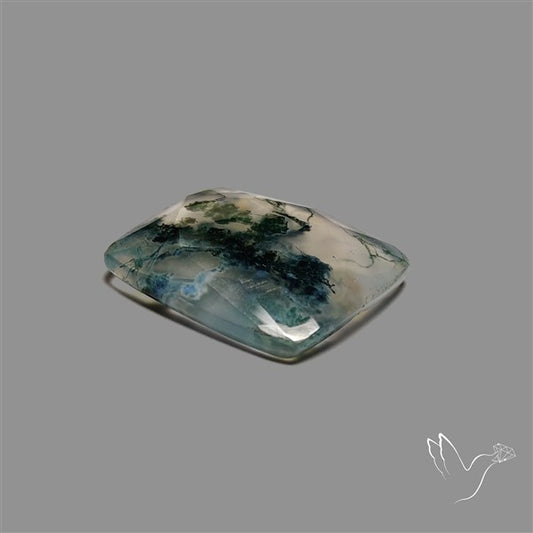 Checkerboard Cut Moss Agate