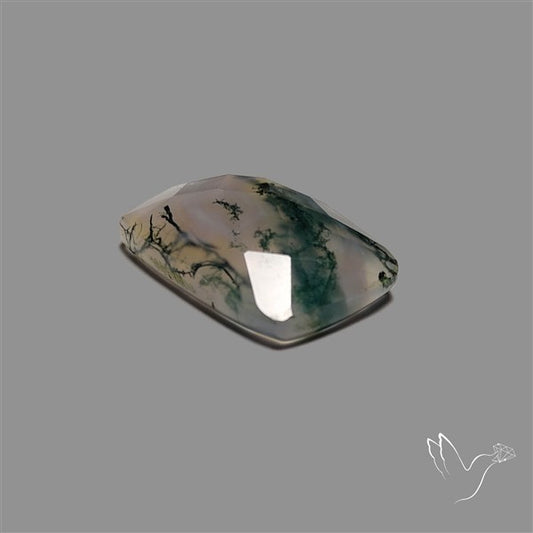 Checkerboard Cut Moss Agate