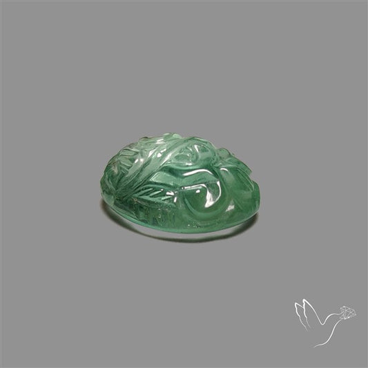 Green Fluorite Mughal Carving
