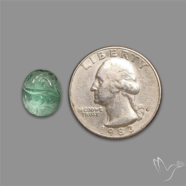 Green Fluorite Mughal Carving