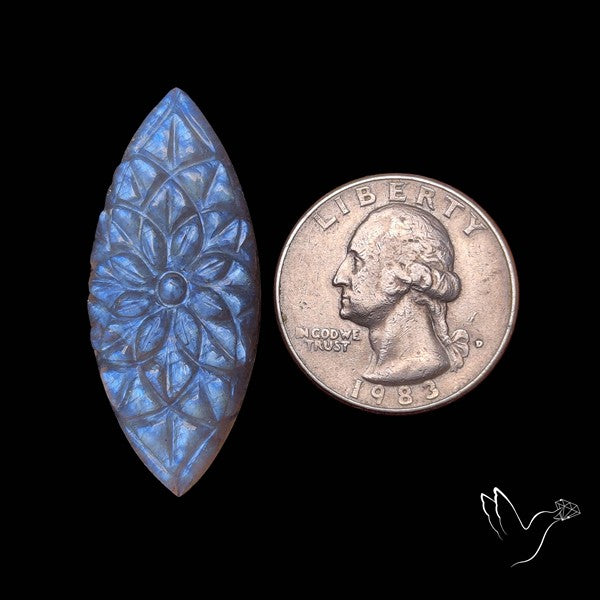 Belomorite Moonstone Mughal Carving