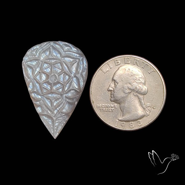 Belomorite Moonstone Mughal Carving