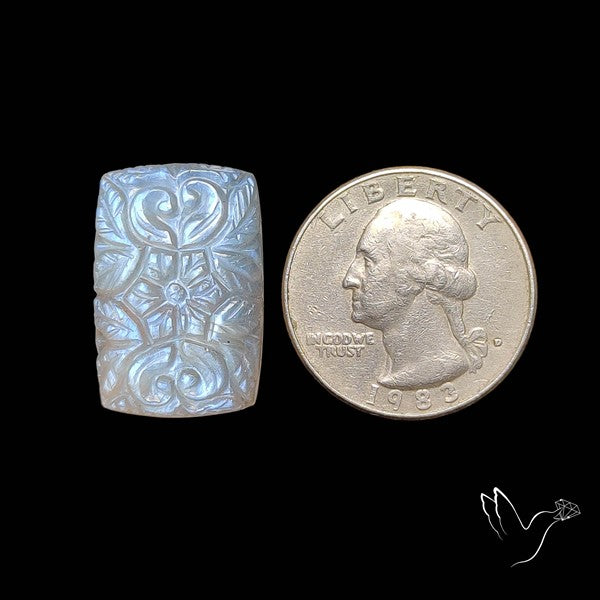 Belomorite Moonstone Mughal Carving