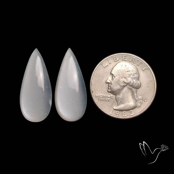 White Moonstone Pair