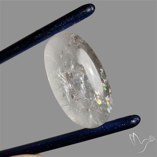 Rare Himalayan Quartz With Rainbow Cabochon