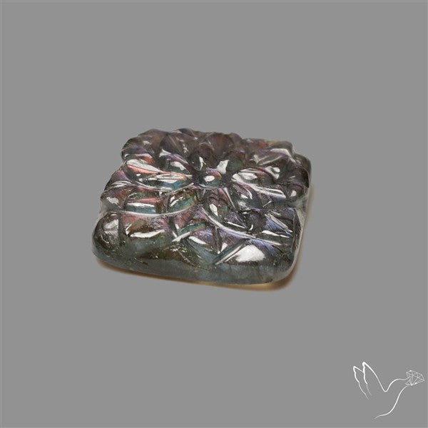 Purple Spectrolite Mughal Carving Handcarved
