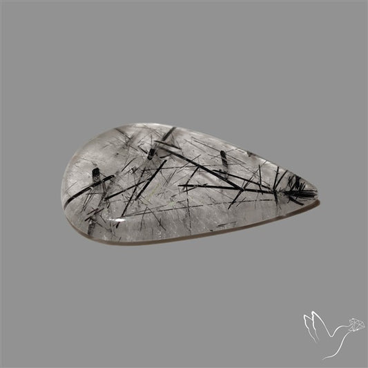 Black Tourmalinated Quartz Cabochon