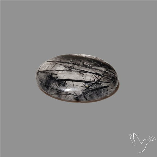 Black Tourmalinated Quartz Cabochon