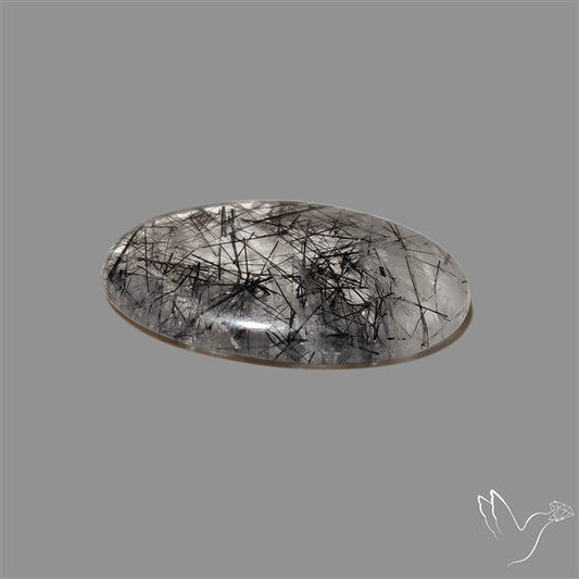 Black Tourmalinated Quartz Cabochon