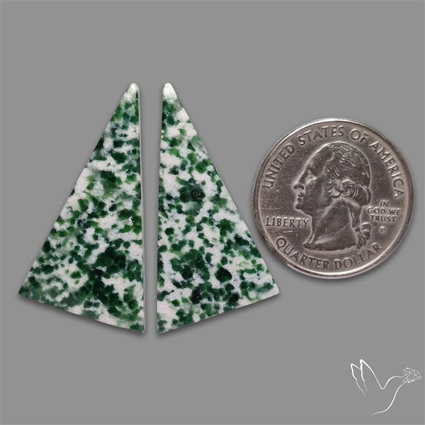 Chrome Diopside In Quartz Pair