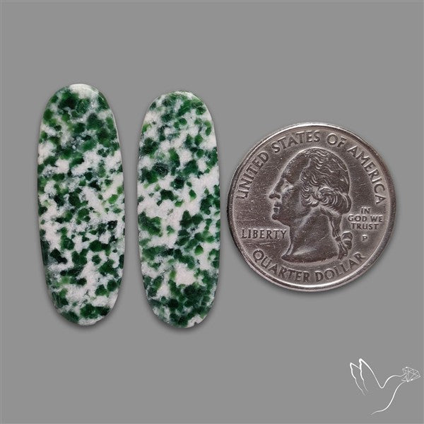 Chrome Diopside In Quartz Pair
