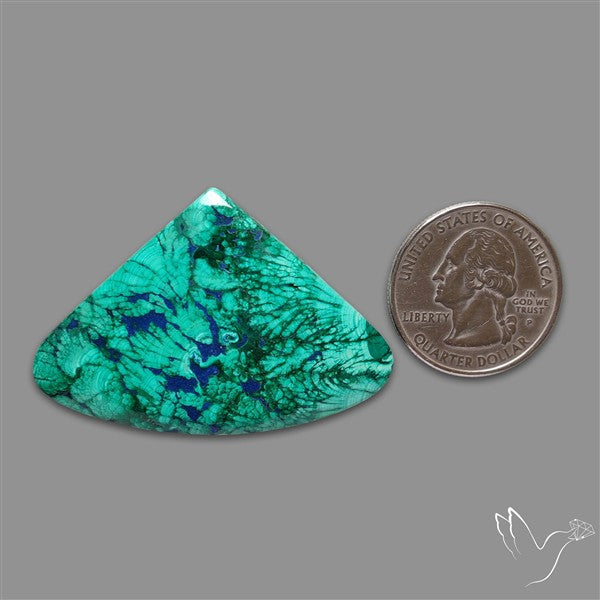 Lapis Inlay In Malachite Cabochon