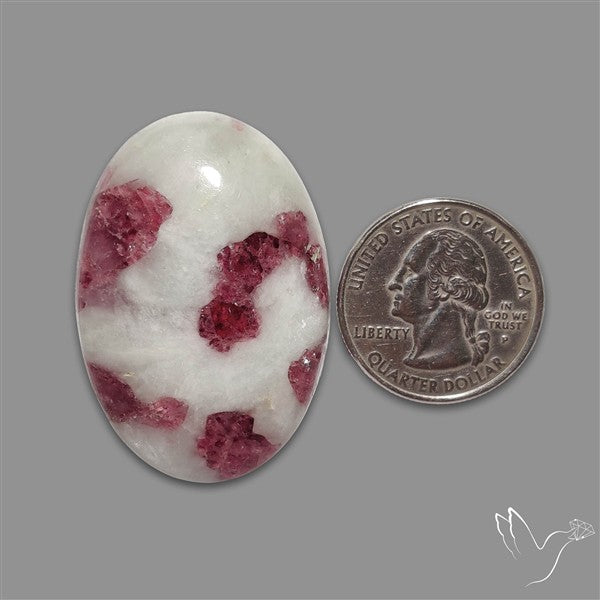 Pink Tourmaline In Quartz Cabochon
