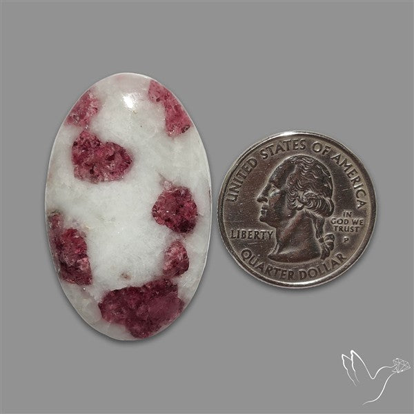 Pink Tourmaline In Quartz Cabochon