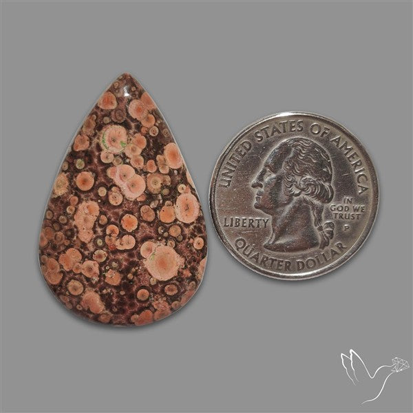 Poppy Jasper Cabochon with perfect orbicular patterns