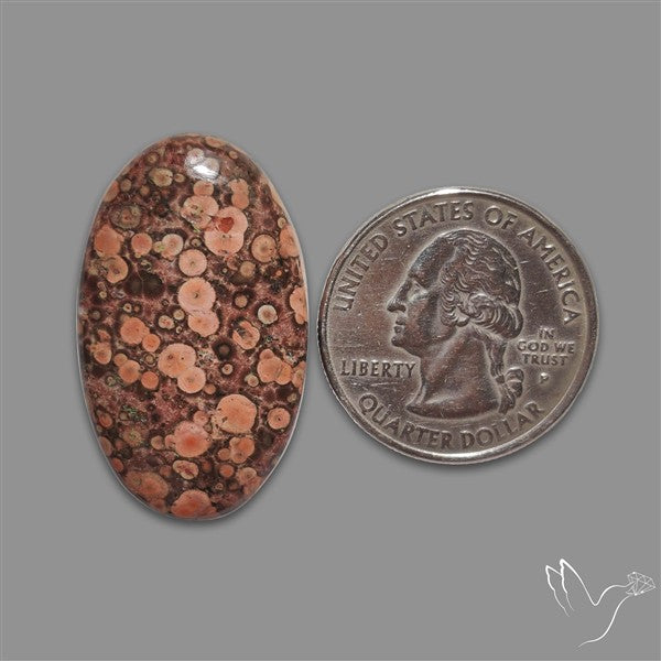 Poppy Jasper Cabochon with perfect orbicular patterns