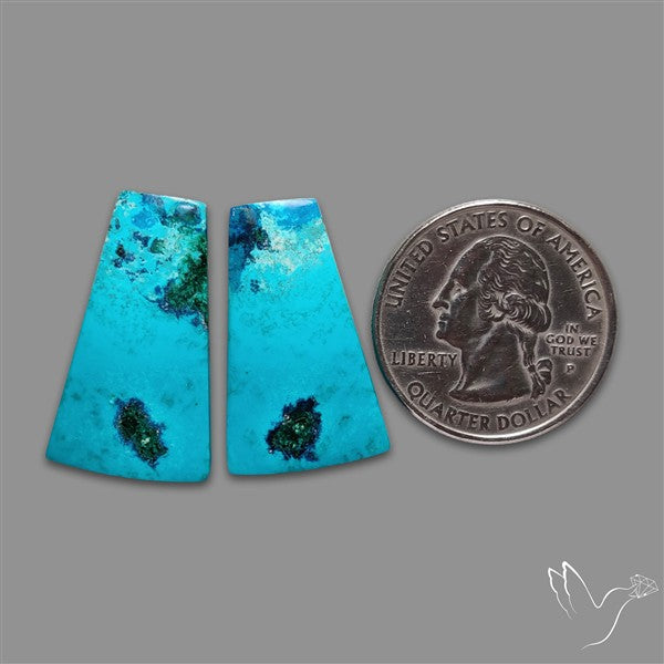 Shattuckite Cabochons Pair