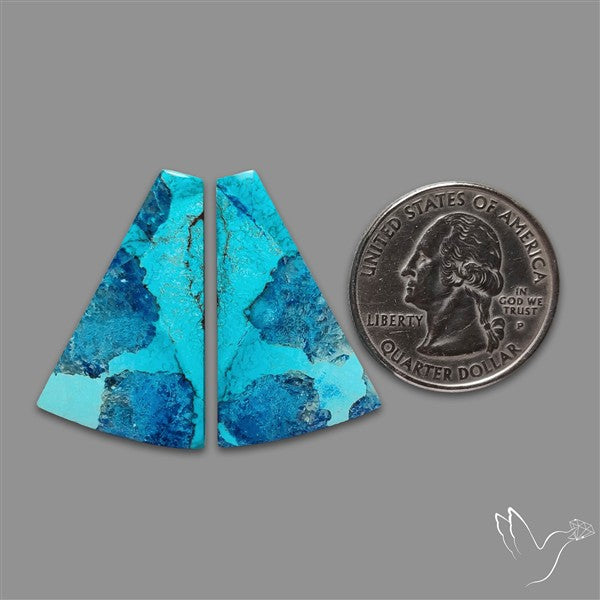 Shattuckite Cabochons Pair